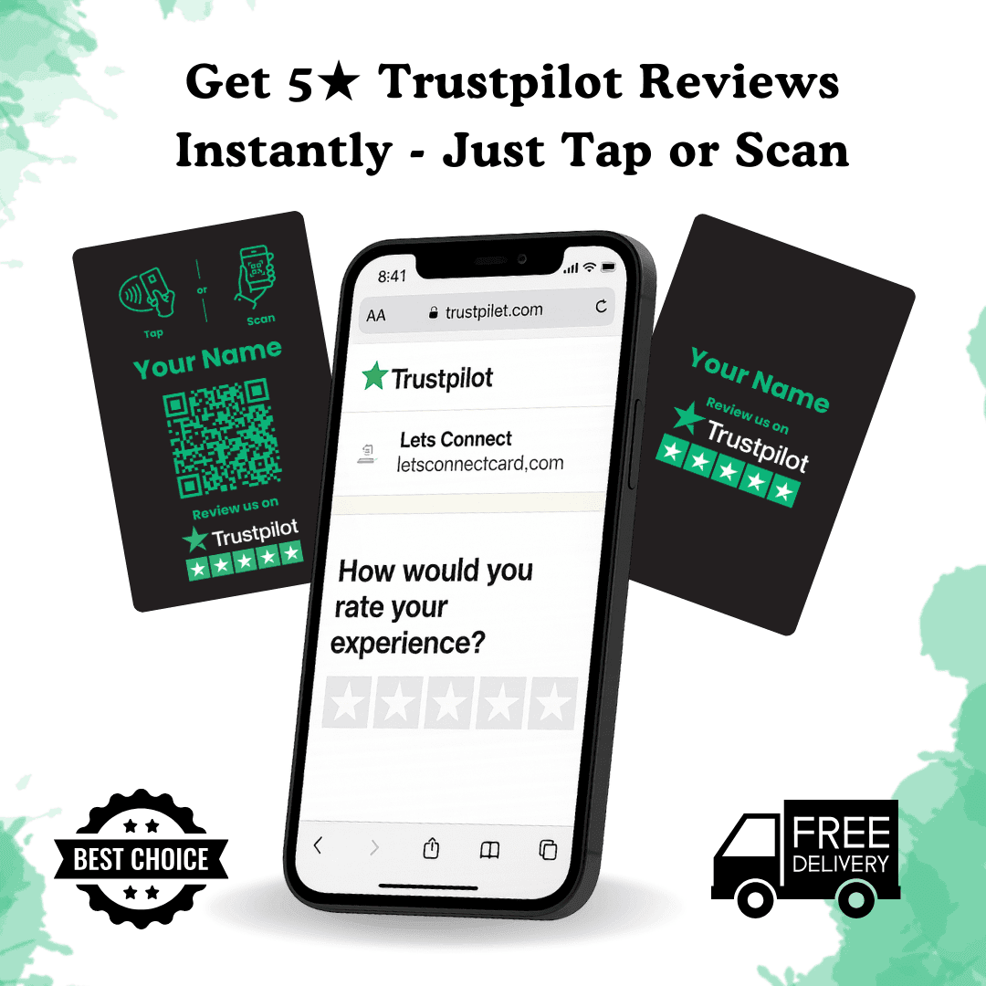 Trustpilot tap-to-review NFC card design