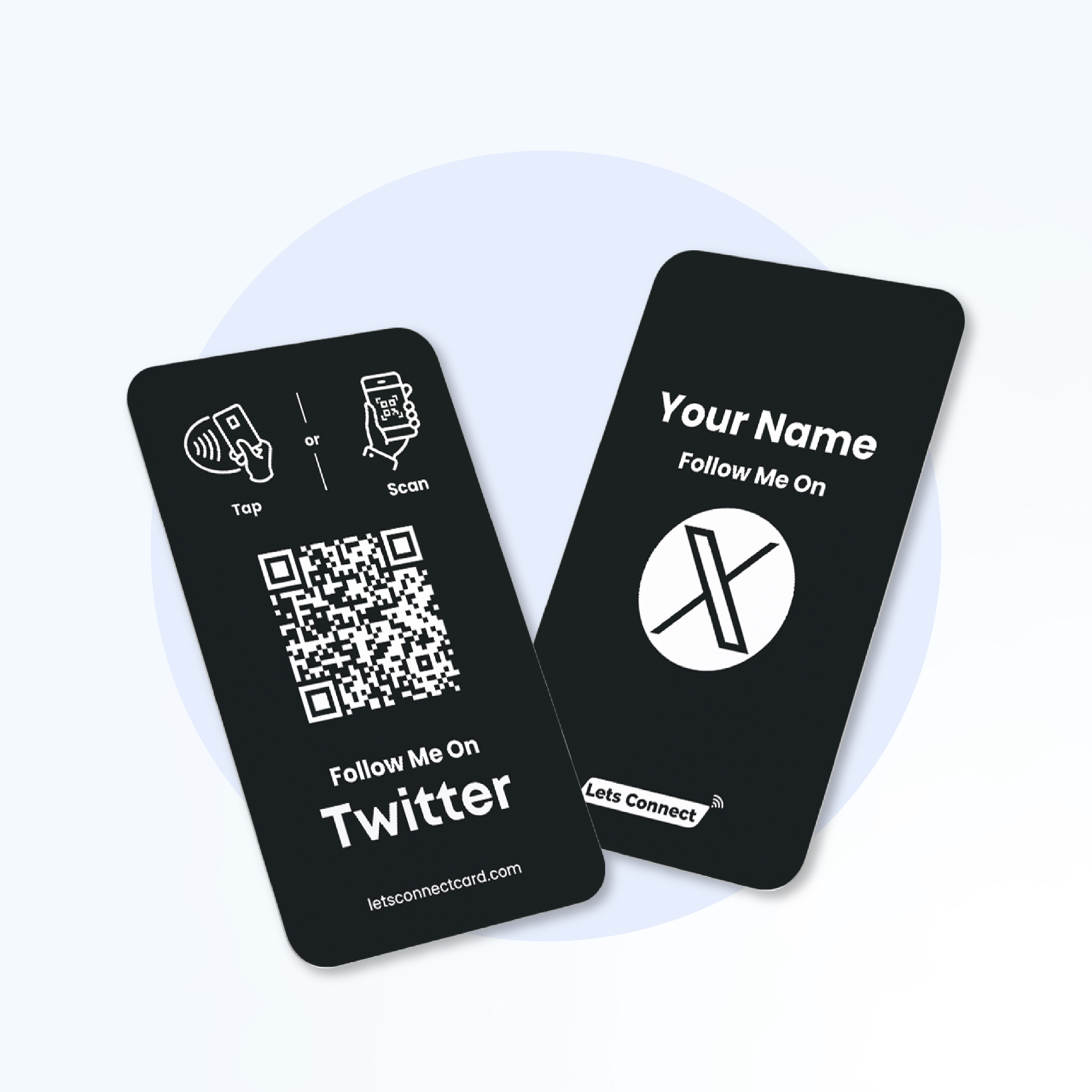 Twitter/X Business Card with NFC & QR Code — Twitter/X NFC business card with QR code